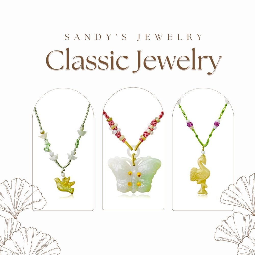Double Butterfly Handmade Jade Necklace Pendant